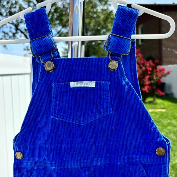 VINTAGE LITTLE ONES BLUE CORDUROY OVERALLS SIZE 24 MONTHS 100% COTTON ADORABLE - Picture 3 of 7